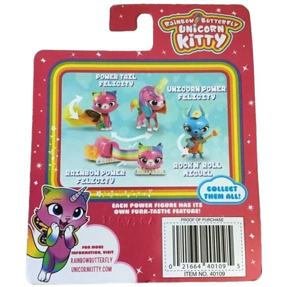 Rainbow Butterfly Unicorn Kitty Unicorn Power Felicity Figure Horn Glows New - Picture 5 of 5